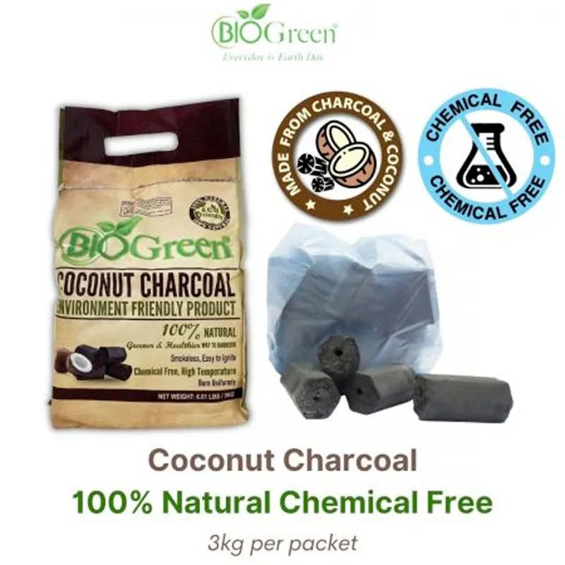 Eco-friendly biodegradable coconut charcoal 3kg – smokeless, chemical-free, and long-lasting