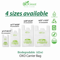 Biodegradable d2w OXO Carrier Bag - 4 Sizes - Sanz Pte Ltd Biogreen