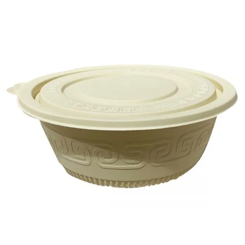 Microwave-safe and freezer-safe biodegradable takeaway bowls with secure lids