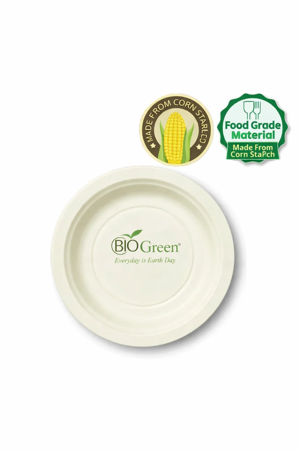 biodegradable cornstarch plate